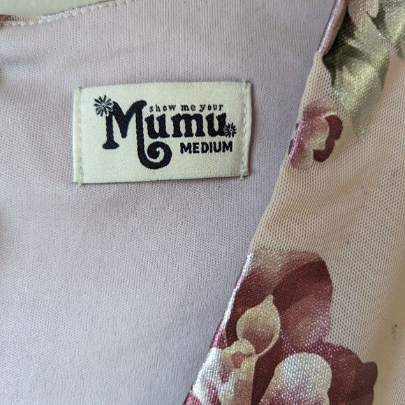 SHOW ME YOUR MUMU Maxi Dress Carmella Floral Metallic with Romper Lining M - Picture 11 of 14